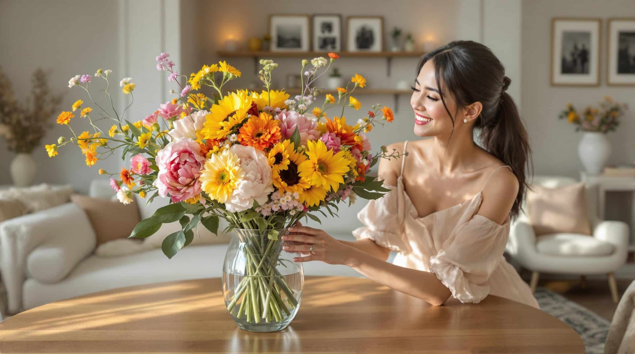 Enhance your interior with a charming wildflower bouquet and impress your guests